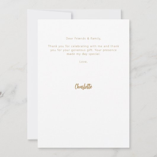 Moderne foto eenvoudig Vrijgezellenfeest Dank u ka Bedankkaart (Achterkant)
