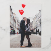 Moderne foto Eenvoudige elegante bruiloft Folie Uitnodiging (Achterkant)