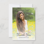 Moderne foto Eenvoudige Quinceañera Bedankkaart (Voorkant)