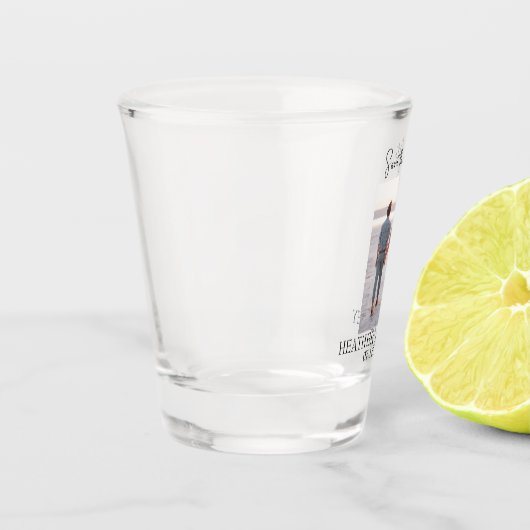 Moderne foto Eenvoudige unieke minimalistische bru Shot Glas (Links)