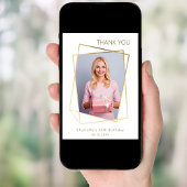 Moderne foto eenvoudige verjaardag bedankkaart