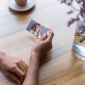 Moderne foto Eenvoudige zwarte QR-code sociale med Visitekaartje