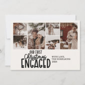 Moderne foto eerste kerst verloofd feestdagenkaart (Voorkant)