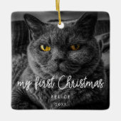 Moderne foto eerste kerstdag keramisch ornament (Voorkant)