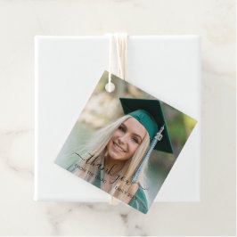 Moderne foto Elegant Afstuderen Bedankjes Labels