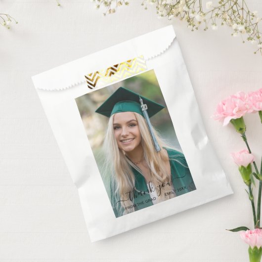 Moderne foto Elegant Afstuderen Bedankzakje (Gezegeld)