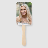 Moderne foto Elegant Afstuderen Handwaaier (Achterkant)