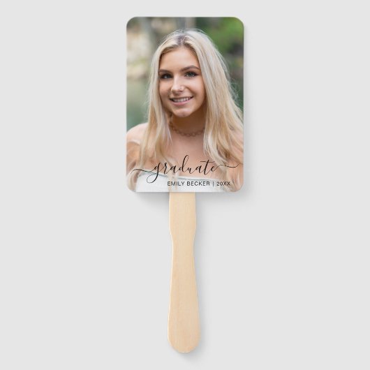 Moderne foto Elegant Afstuderen Handwaaier (Achterkant)