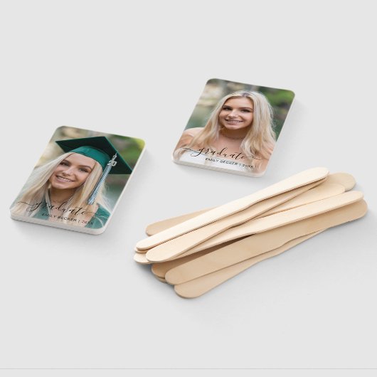 Moderne foto Elegant Afstuderen Handwaaier (Niet-gemonteerd)