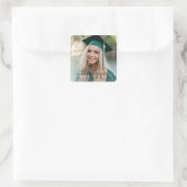 Moderne foto Elegant Afstuderen Vierkante Sticker (Tas)