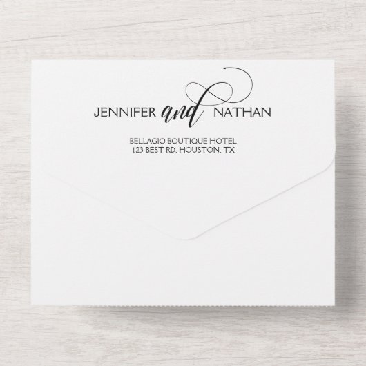 Moderne foto Elegant All In One Uitnodiging (Achterkant)