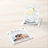 Moderne foto Elegant script Bedankt Pet Wedding Kartonnen Onderzetters (Insitu)