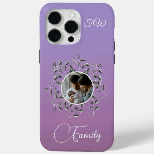 Moderne foto Elegant Script Vines Bladeren iPhone 15 Pro Max Hoesje