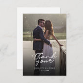 Moderne foto Elegant Script Wedding Bedankt Notitiekaartje (Voorkant / Achterkant)