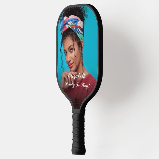Moderne foto Elegant spelen Personaliseren Pickleball Paddle (Links)