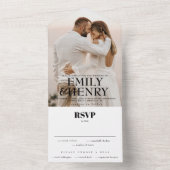 Moderne foto Elegant Stylish RSVP Wedding All In One Uitnodiging (Binnen)
