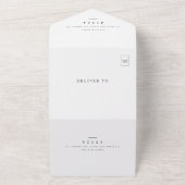 Moderne foto Elegant Stylish RSVP Wedding All In One Uitnodiging (Buitenkant)