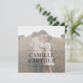 Moderne foto Elegant Stylish Wedding Kaart (Staand voorkant)