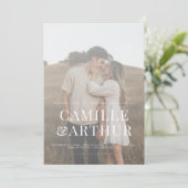 Moderne foto Elegant Stylish Wedding Kaart (Staand voorkant)