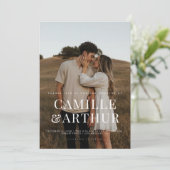 Moderne foto Elegant Stylish Wedding Kaart (Staand voorkant)