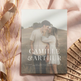 Moderne foto Elegant Stylish Wedding Kaart