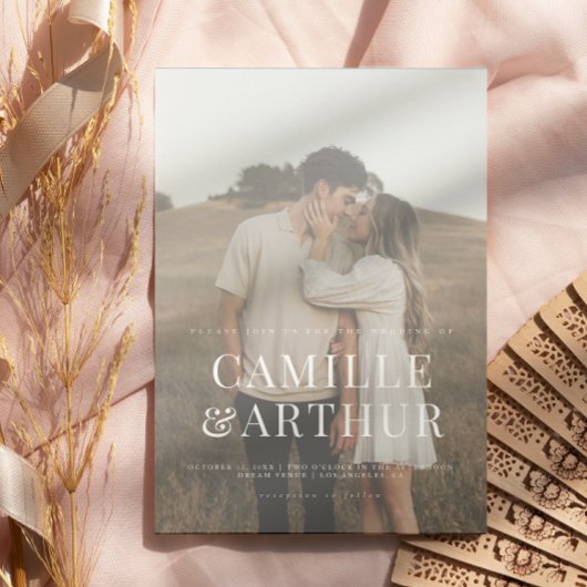 Moderne foto Elegant Stylish Wedding Kaart