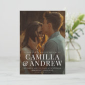 Moderne foto Elegant Stylish Wedding Kaart (Staand voorkant)