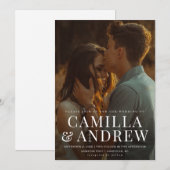 Moderne foto Elegant Stylish Wedding Kaart (Voorkant / Achterkant)