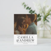 Moderne foto Elegant Stylish Wedding Uitnodiging Briefkaart (Staand voorkant)