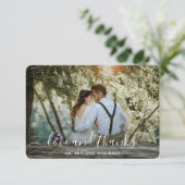 Moderne foto Elegant Wedding Bedankkaart (Staand voorkant)