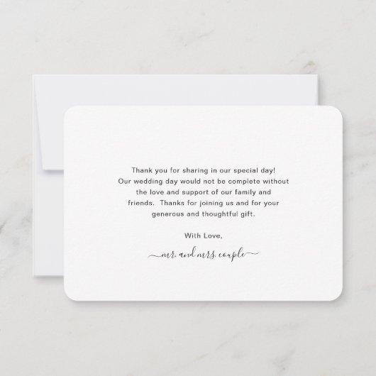 Moderne foto Elegant Wedding Bedankkaart (Achterkant)