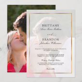 Moderne foto Elegant Wedding Kaart (Voorkant / Achterkant)