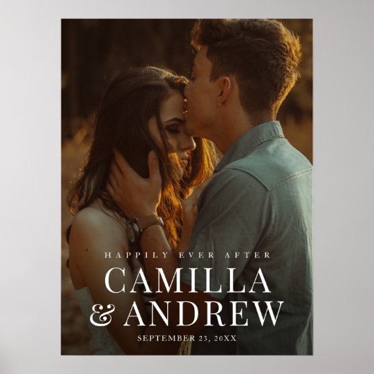 Moderne foto Elegant Wedding Poster (Voorkant)