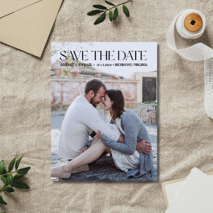 Moderne foto Elegant Wedding Save the Date Aankondigingskaart
