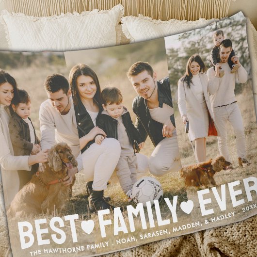 Moderne foto Elegante Beste Familie Ooit Collage Fleece Deken