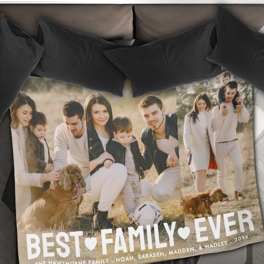 Moderne foto Elegante Beste Familie Ooit Collage Sherpa Deken