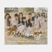 Moderne foto Elegante familie Script Collage Fleece Deken (Voorkant (Horizontaal))