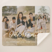Moderne foto Elegante familie Script Collage Sherpa Deken (Voorkant (horizontaal))