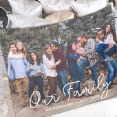 Moderne foto Elegante familie Script Typografie Te Fleece Deken