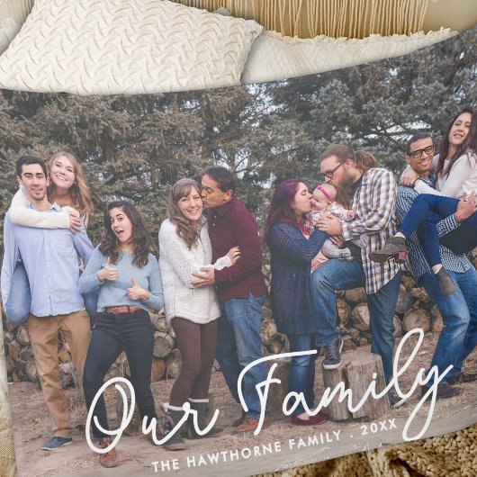 Moderne foto Elegante familie Script Typografie Te Sherpa Deken