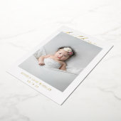 Moderne foto Elegante Geboorte Folie Aankondiging (Gedraaid)