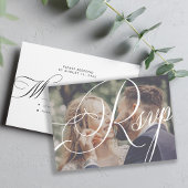 Moderne foto elegante kalligrafie script bruiloft RSVP kaartje