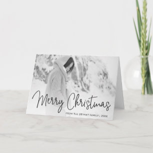Moderne Foto Elegante Kerstmis Feestdagen Kaart