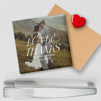 Moderne Foto Elegante Liefde en Dank Trouwdag Magneet
