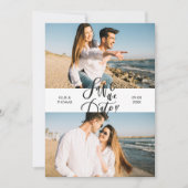 Moderne foto elegante script huwelijksaankondiging save the date (Voorkant)