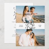 Moderne foto elegante script huwelijksaankondiging save the date (Voorkant / Achterkant)