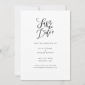 Moderne Foto Elegante Script Trouw Save The Date (Achterkant)