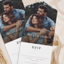 Moderne foto elegante stijlvolle RSVP-huwelijk