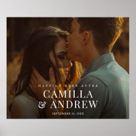 Moderne Foto Elegante Trouw Welkom Poster