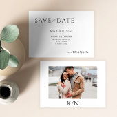 Moderne FOTO elegante zwart-witte bruiloft Save The Date